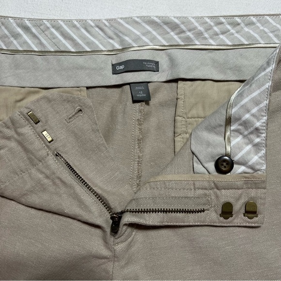 GAP (EUC) Hip Slung, Flared Leg, Cotton & Linen Blend Pants Size 12 - Picture 6 of 9